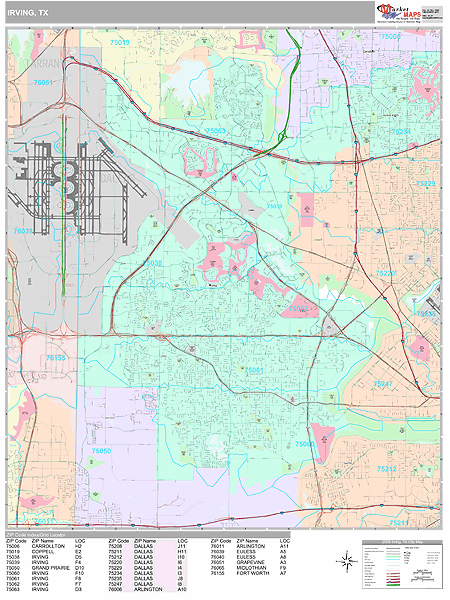 Irving Tx Zip Code Map – Map Vector