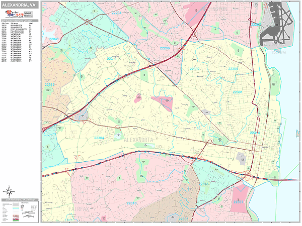 Alexandria Zip Code Map