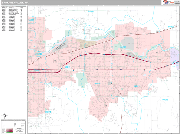 Spokane Zip Code Map
