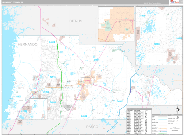 Pasco County Florida Zip Code Map - 12053