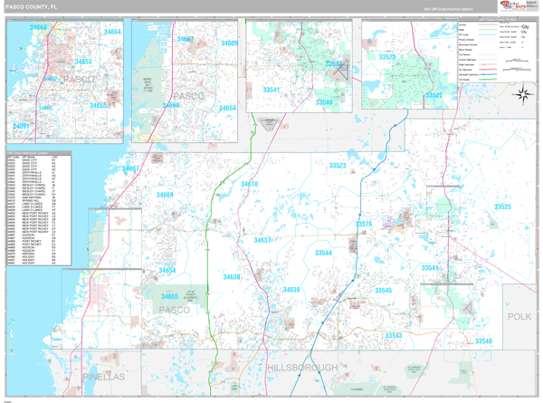 Hillsborough County, FL Wall Map Premium Style by MarketMAPS - MapSales