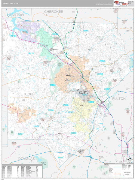Cobb County Zip Code Map