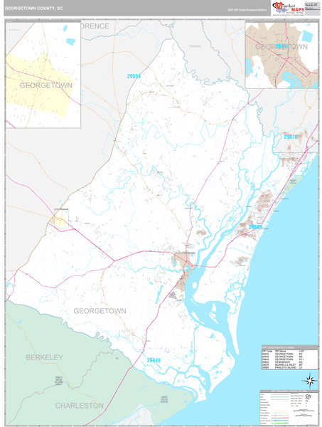 Georgetown County, SC Wall Map Premium Style by MarketMAPS