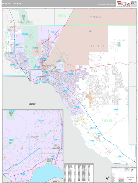 El Paso County Zip Code Map