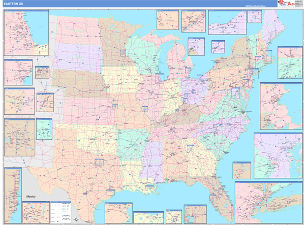 US East Regional Wall Map
