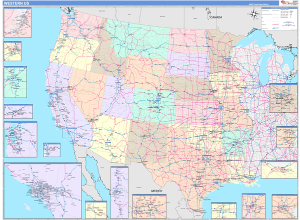 US West Regional Wall Map
