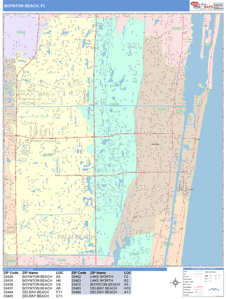 Boynton Beach Florida Wall Map - FLboyntonbeach