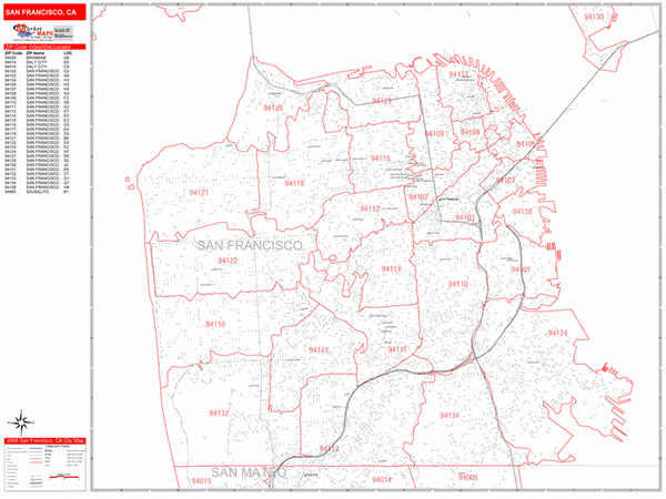 San Francisco Zip Code Map