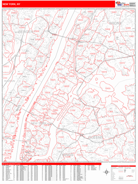 New York City Zip Code Map Mary W Tinsley