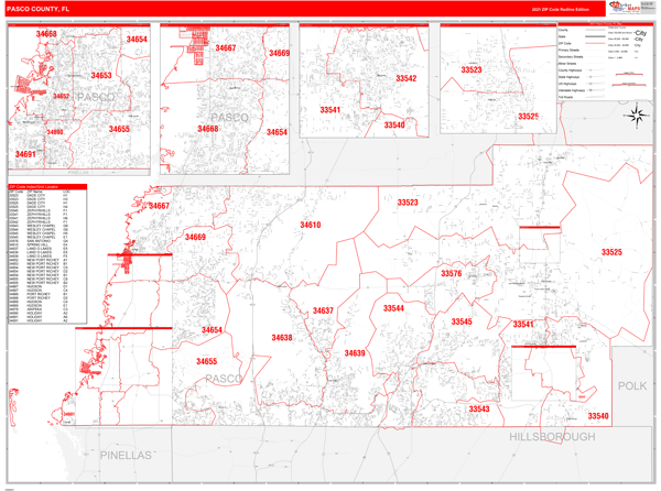 Hillsborough County, FL Wall Map Premium Style by MarketMAPS - MapSales