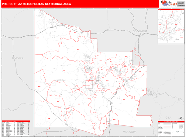 Puget Sound, WA Metro Area Zip Code Wall Map Red Line Style by MarketMAPS