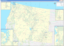 Northwest 2 United States Regional Wall Map US Regional Map Basic Style