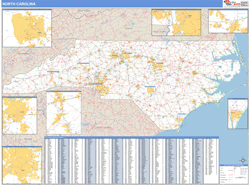 North Carolina Wall Map