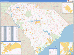 South Carolina Wall Map