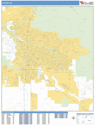 Tucson, Az Wall Map