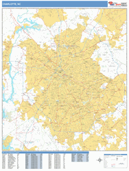 Charlotte, Nc Wall Map