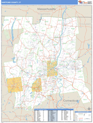 Hartford, Ct Zip Code Wall Map