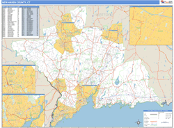 New Haven, Ct Zip Code Wall Map