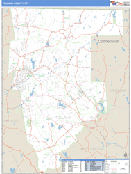 Tolland, Ct Zip Code Wall Map