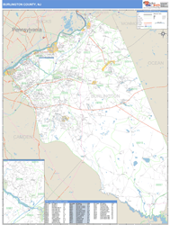 Burlington, Nj Zip Code Wall Map