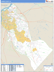 Camden, Nj Zip Code Wall Map