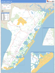 Cape May, Nj Zip Code Wall Map