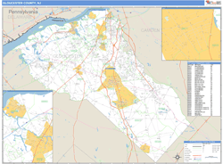 Gloucester, Nj Zip Code Wall Map