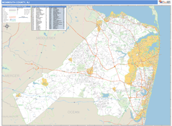 Monmouth, Nj Zip Code Wall Map