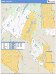 Passaic, Nj Zip Code Wall Map