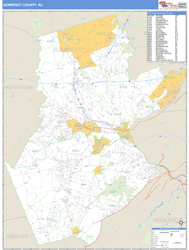 Somerset, Nj Zip Code Wall Map