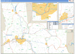 Broome, Ny Zip Code Wall Map