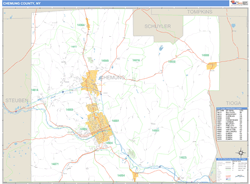 Chemung, Ny Zip Code Wall Map