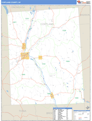 Cortland, Ny Zip Code Wall Map