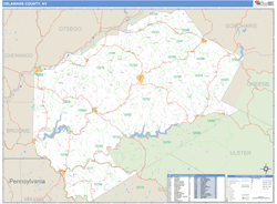 Delaware, Ny Zip Code Wall Map