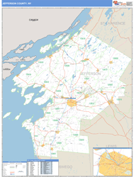 Jefferson, Ny Zip Code Wall Map