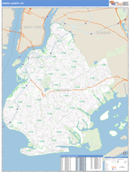 Kings, Ny Zip Code Wall Map