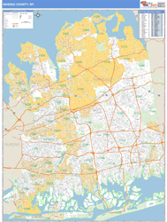 Nassau, Ny Zip Code Wall Map