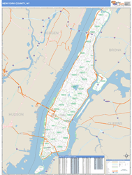 New York, Ny Zip Code Wall Map