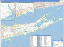 Suffolk, Ny Zip Code Wall Map