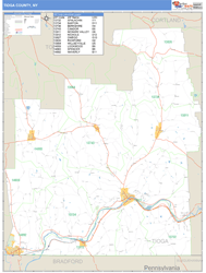 Tioga, Ny Zip Code Wall Map