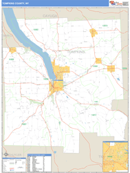 Tompkins, Ny Zip Code Wall Map