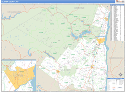 Ulster, Ny Zip Code Wall Map