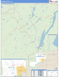Warren, Ny Zip Code Wall Map