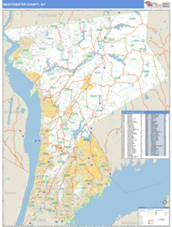 Westchester, Ny Zip Code Wall Map