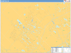 Brampton Canada City Wall Map Basic Style