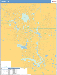 Calgary Canada City Wall Map Basic Style