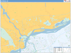 Gatineau Canada City Wall Map Basic Style