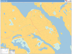 Halifax Canada City Wall Map Basic Style