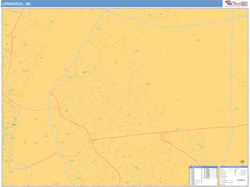 Longueuil Canada City Wall Map Basic Style