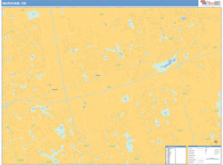 Markham Canada City Wall Map Basic Style